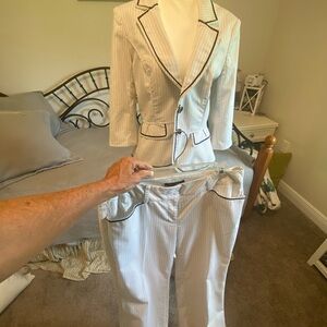 White House Black Market Striped Blazer and Pants